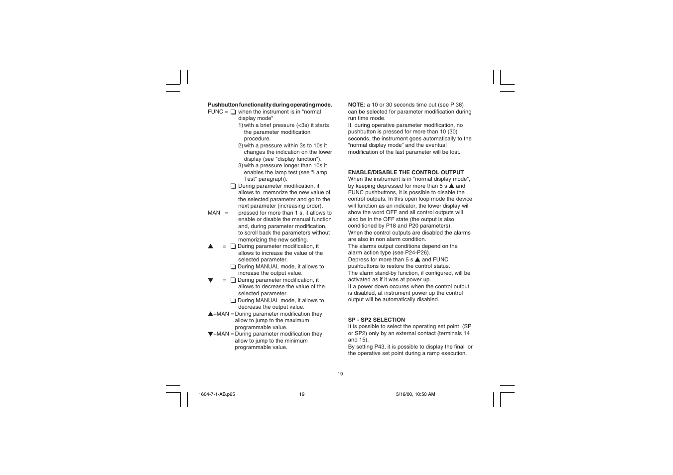 Chromalox TEMPERATURE CONTROLLER 1604-7 User Manual | Page 22 / 39