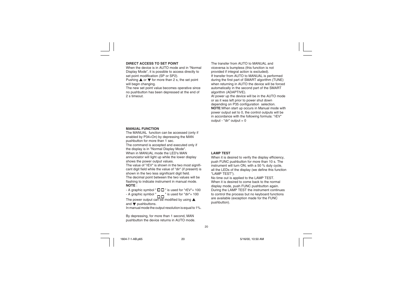 Chromalox TEMPERATURE CONTROLLER 1604-7 User Manual | Page 23 / 39