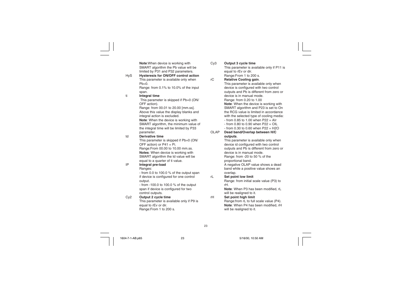 Chromalox TEMPERATURE CONTROLLER 1604-7 User Manual | Page 26 / 39