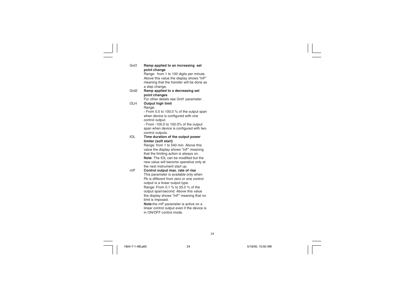 Chromalox TEMPERATURE CONTROLLER 1604-7 User Manual | Page 27 / 39