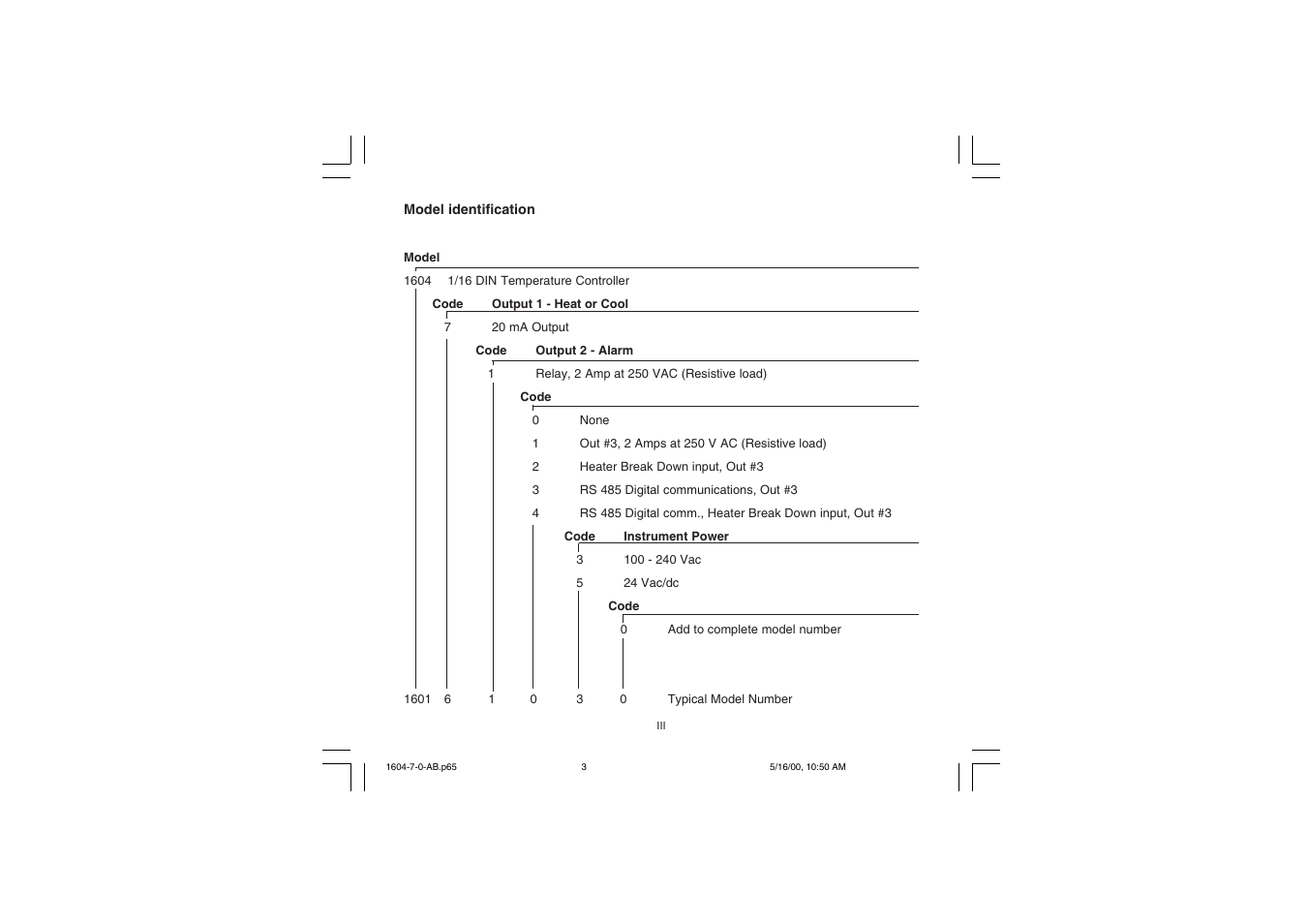 Chromalox TEMPERATURE CONTROLLER 1604-7 User Manual | Page 3 / 39