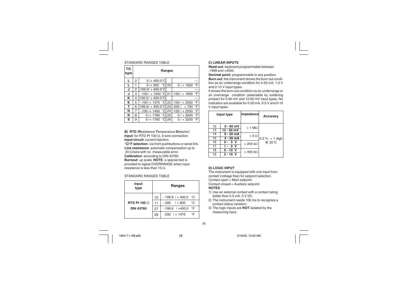 Chromalox TEMPERATURE CONTROLLER 1604-7 User Manual | Page 31 / 39