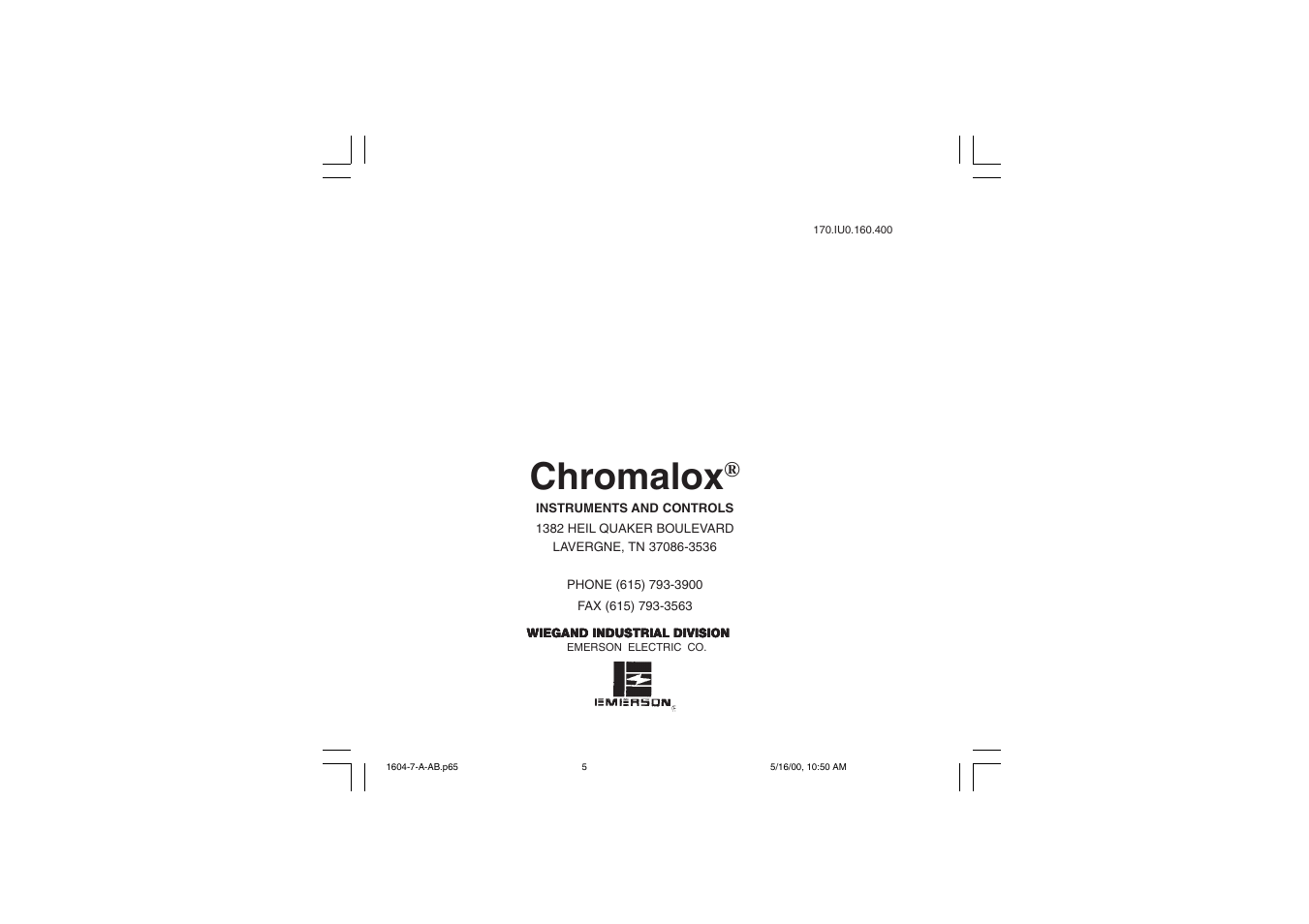 Chromalox | Chromalox TEMPERATURE CONTROLLER 1604-7 User Manual | Page 39 / 39