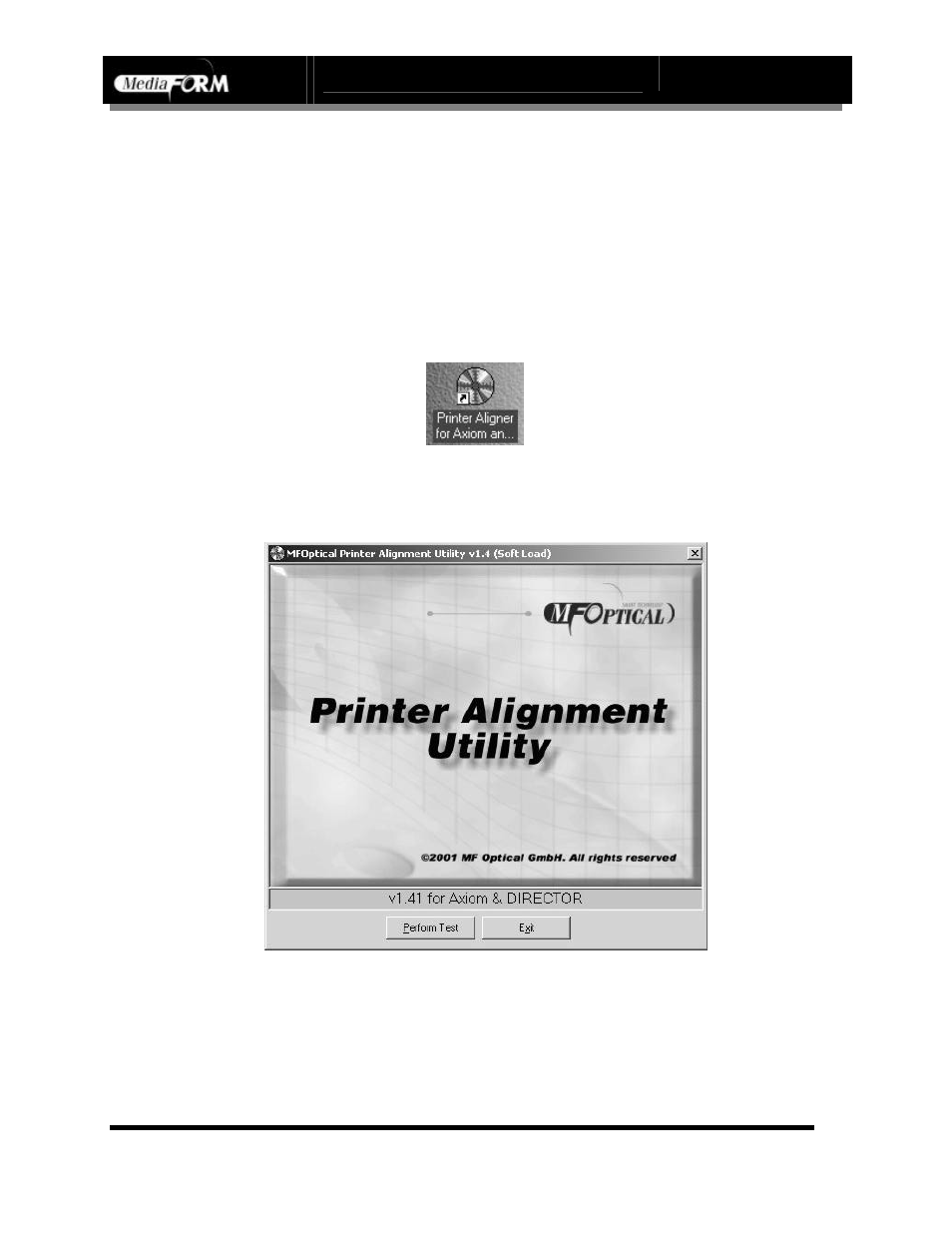 Page 29, Aligning the printer | MF Digital DIRECTOR CD/DVD Combo Series (Rev: 08/01/02) User Manual | Page 30 / 104