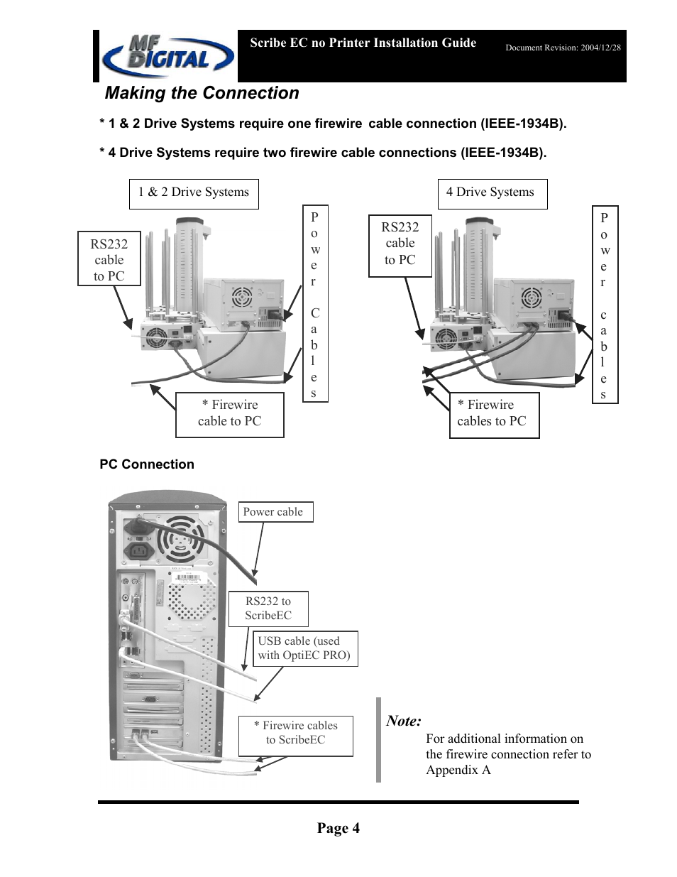 Making the connection, Page 4 | MF Digital ScribeEC with NO PRINTER User Manual | Page 4 / 9