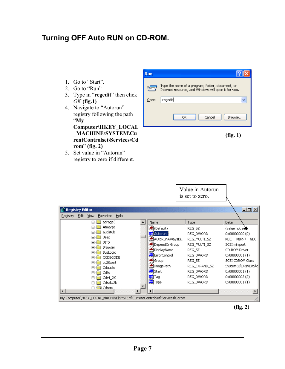 Turning off auto run on cd-rom | MF Digital DIRECTOR EC OFFICE PUBLISHER WITH Spectrum2 PRINTER User Manual | Page 7 / 14