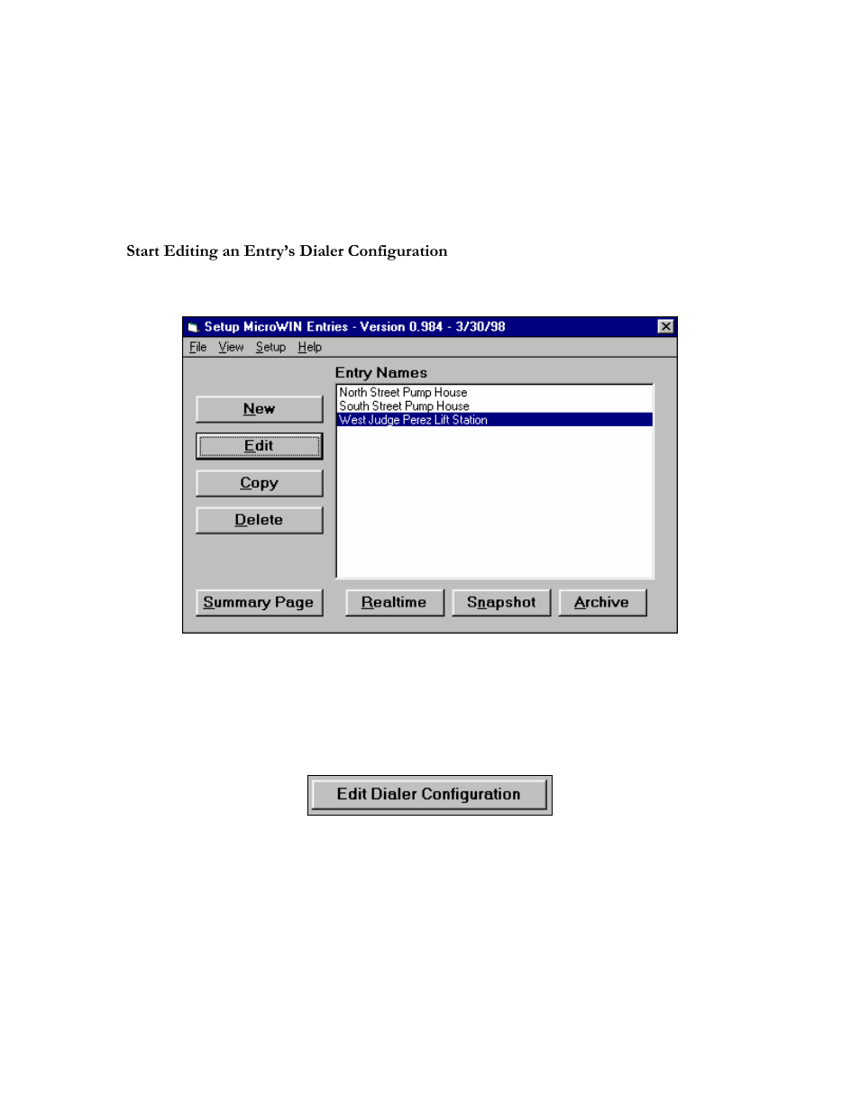 Editing a dialer configuration | Microtel MicroWin 2000 User Manual | Page 75 / 110