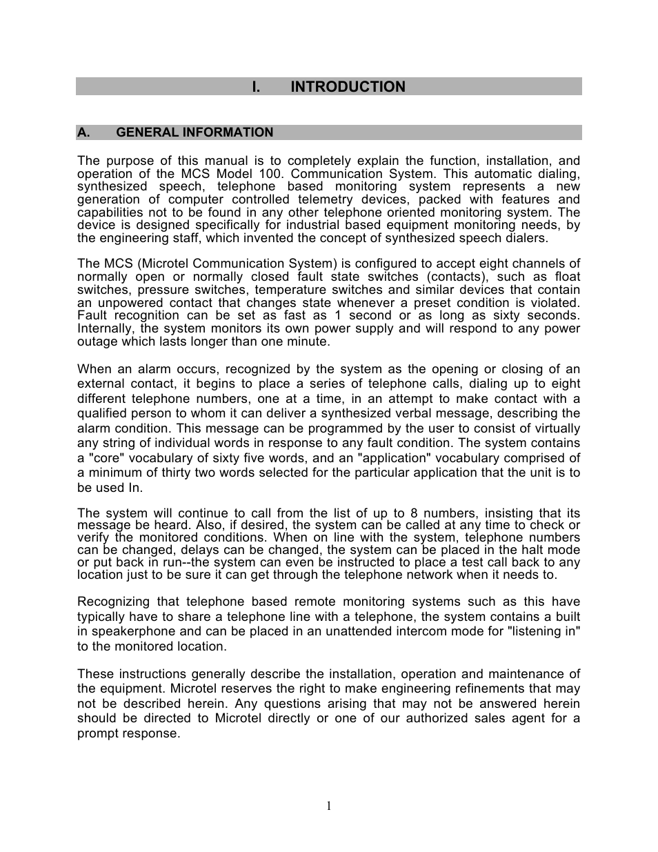 Microtel Series 100 User Manual | Page 5 / 28