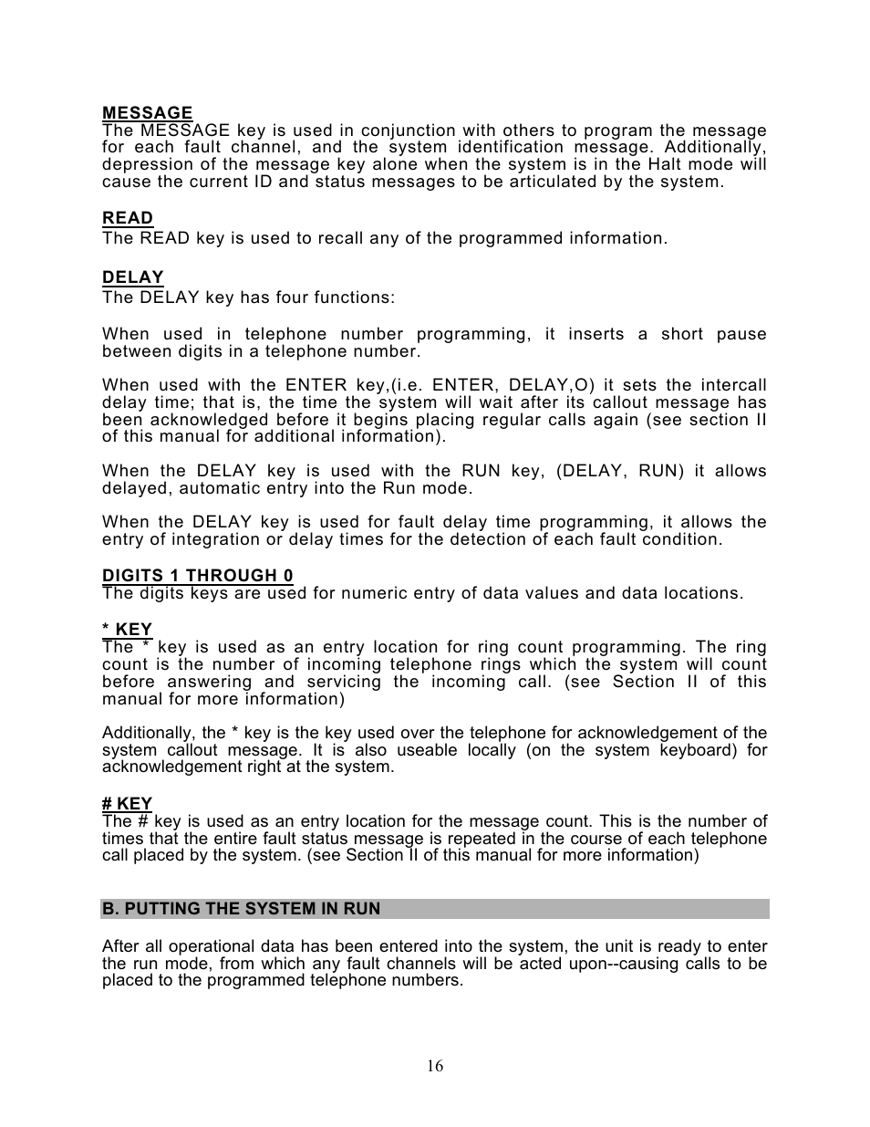 Message, Read, Delay | Digits 1 through 0 | Microtel Series 200 User Manual | Page 20 / 27