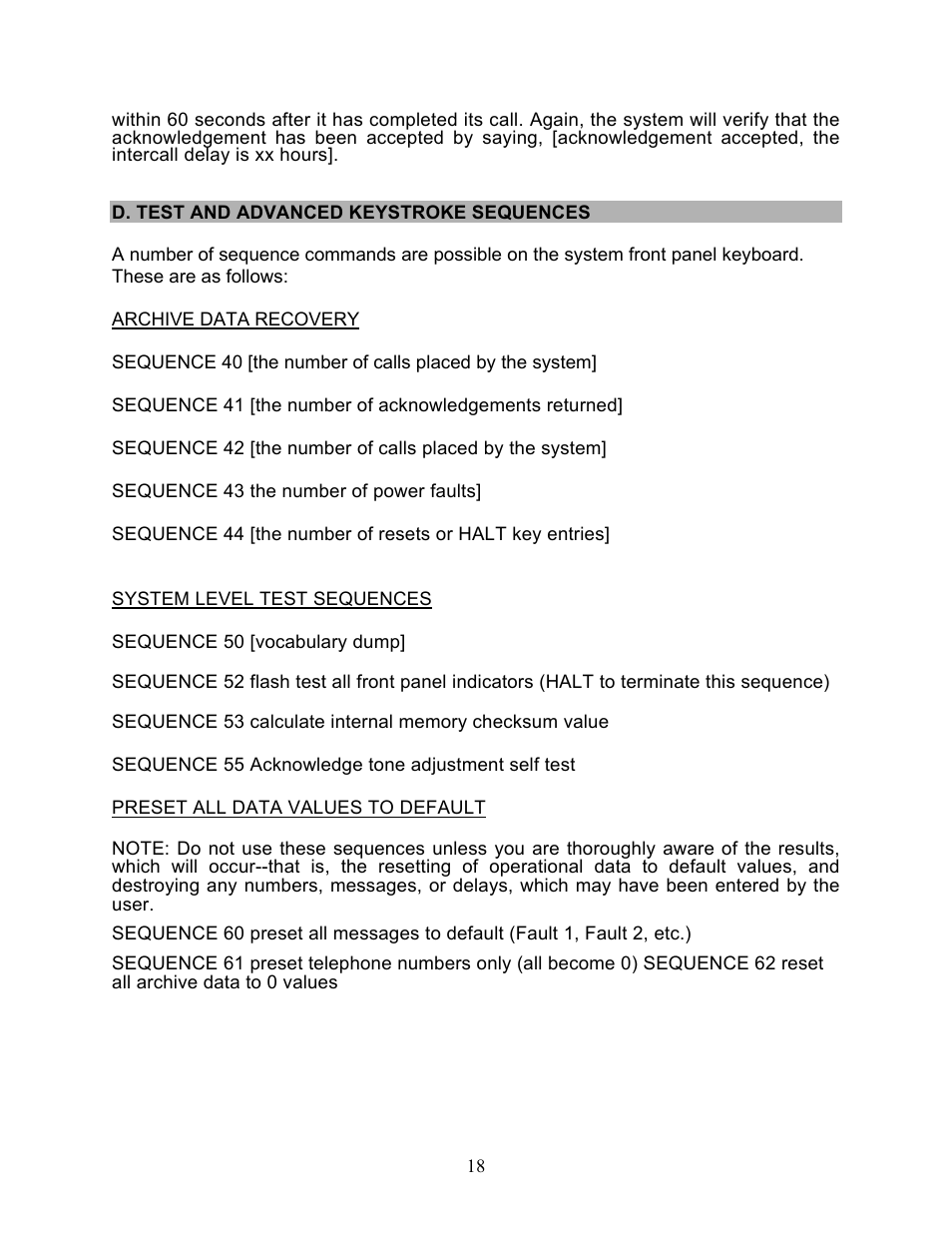 Archive data recovery | Microtel Series 200 User Manual | Page 22 / 27