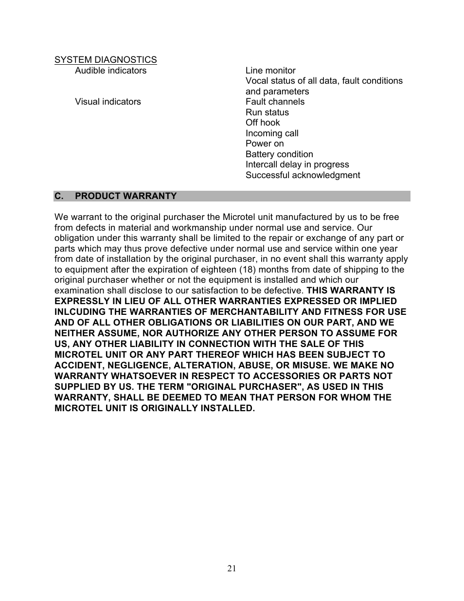 Microtel Series 200 User Manual | Page 25 / 27