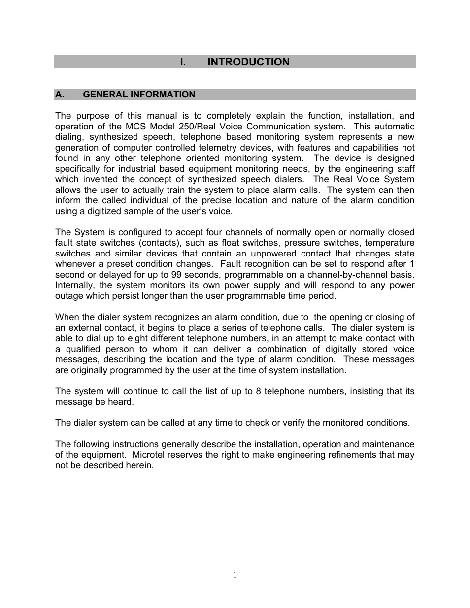 Microtel Series 250 User Manual | Page 5 / 28