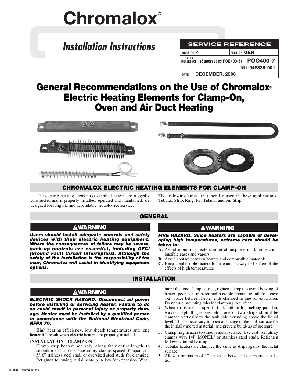 Chromalox POO400-7 User Manual | 4 pages
