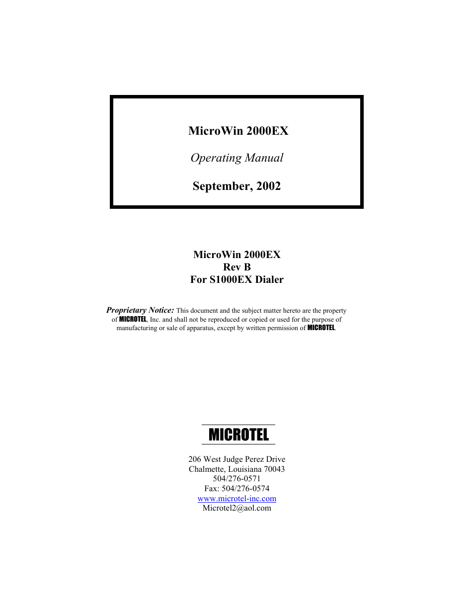 Microtel MicroWin 2000EX User Manual | 63 pages