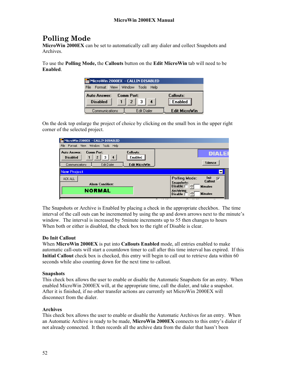 Polling mode | Microtel MicroWin 2000EX User Manual | Page 58 / 63
