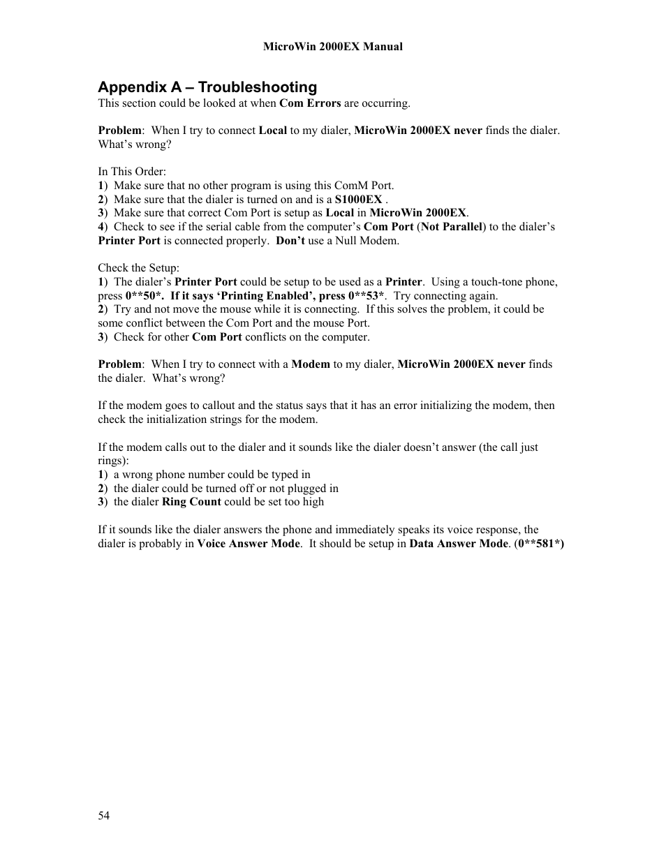 Microtel MicroWin 2000EX User Manual | Page 60 / 63