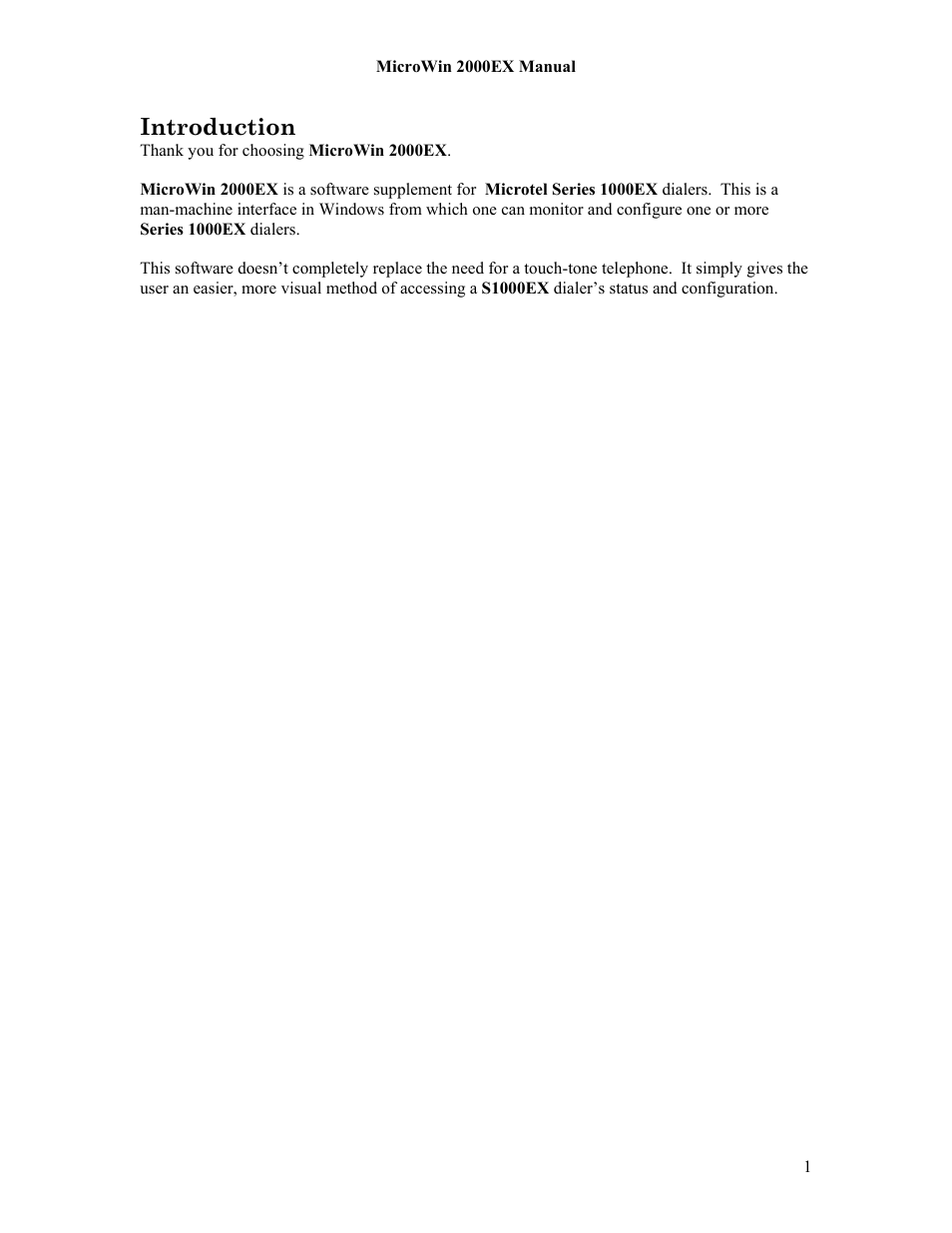 Introduction | Microtel MicroWin 2000EX User Manual | Page 7 / 63