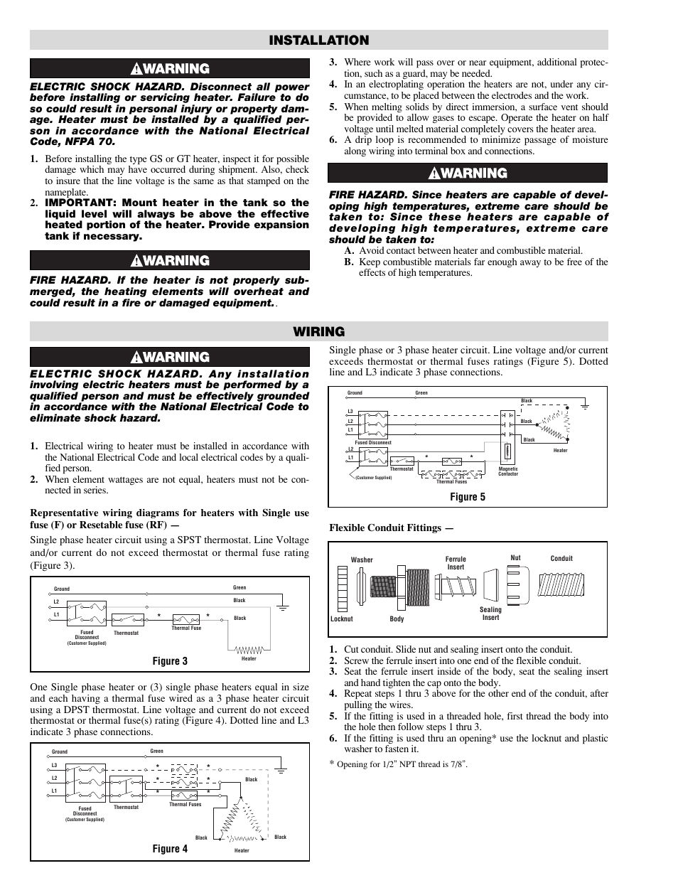 Wiring, Installation, Figure 4 | Figure 3, Figure 5 | Chromalox GSL3 User Manual | Page 2 / 4