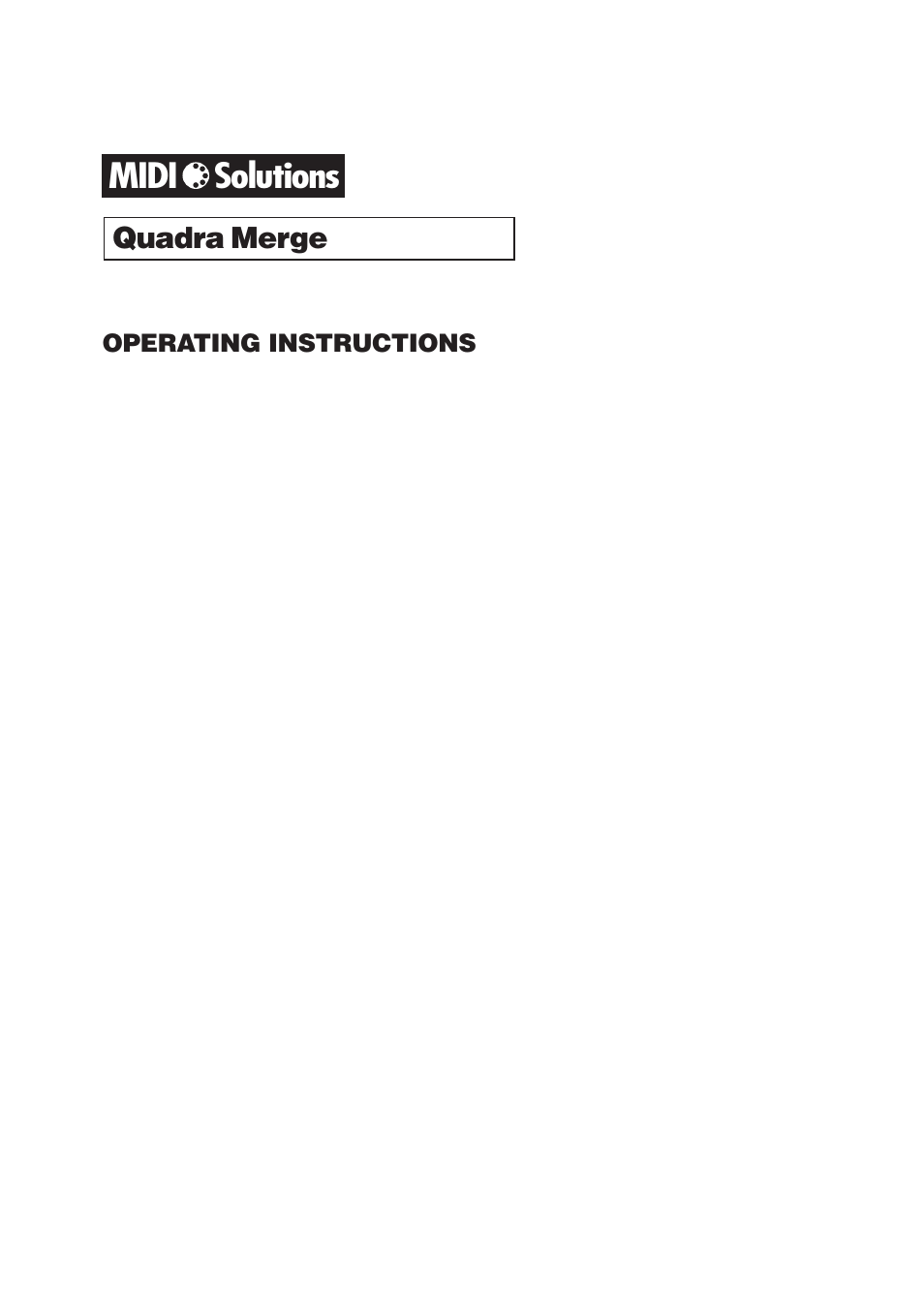 MIDI Solutions Quadra Merge User Manual | 4 pages