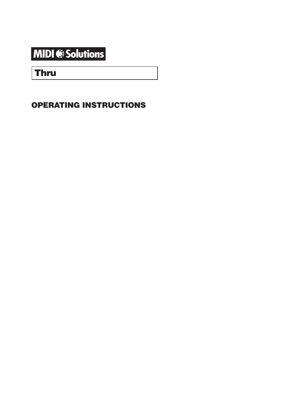 MIDI Solutions Thru User Manual | 4 pages