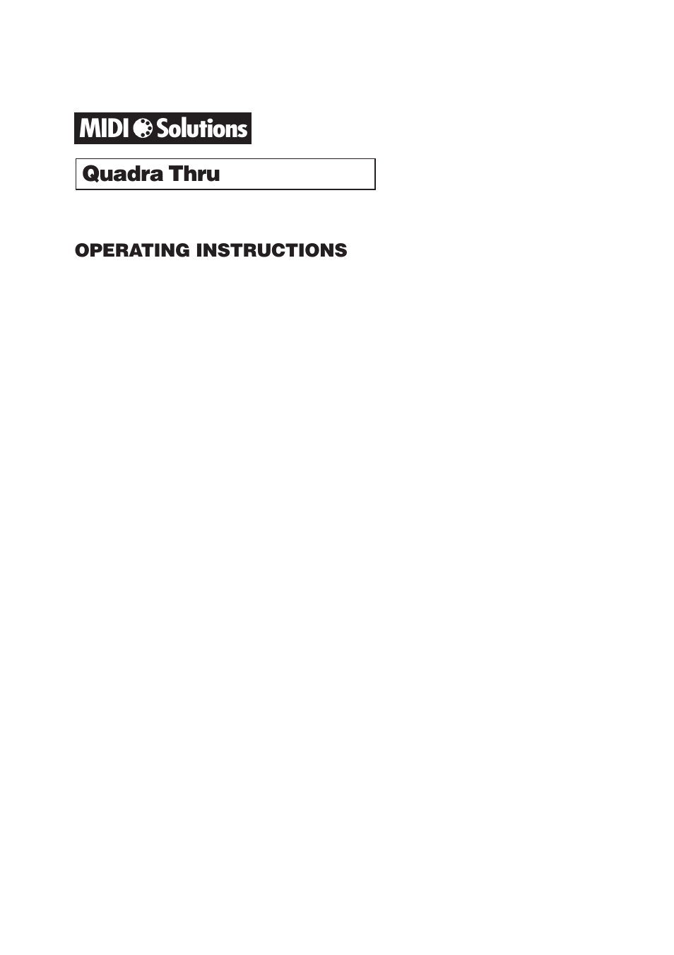 MIDI Solutions Quadra Thru User Manual | 4 pages