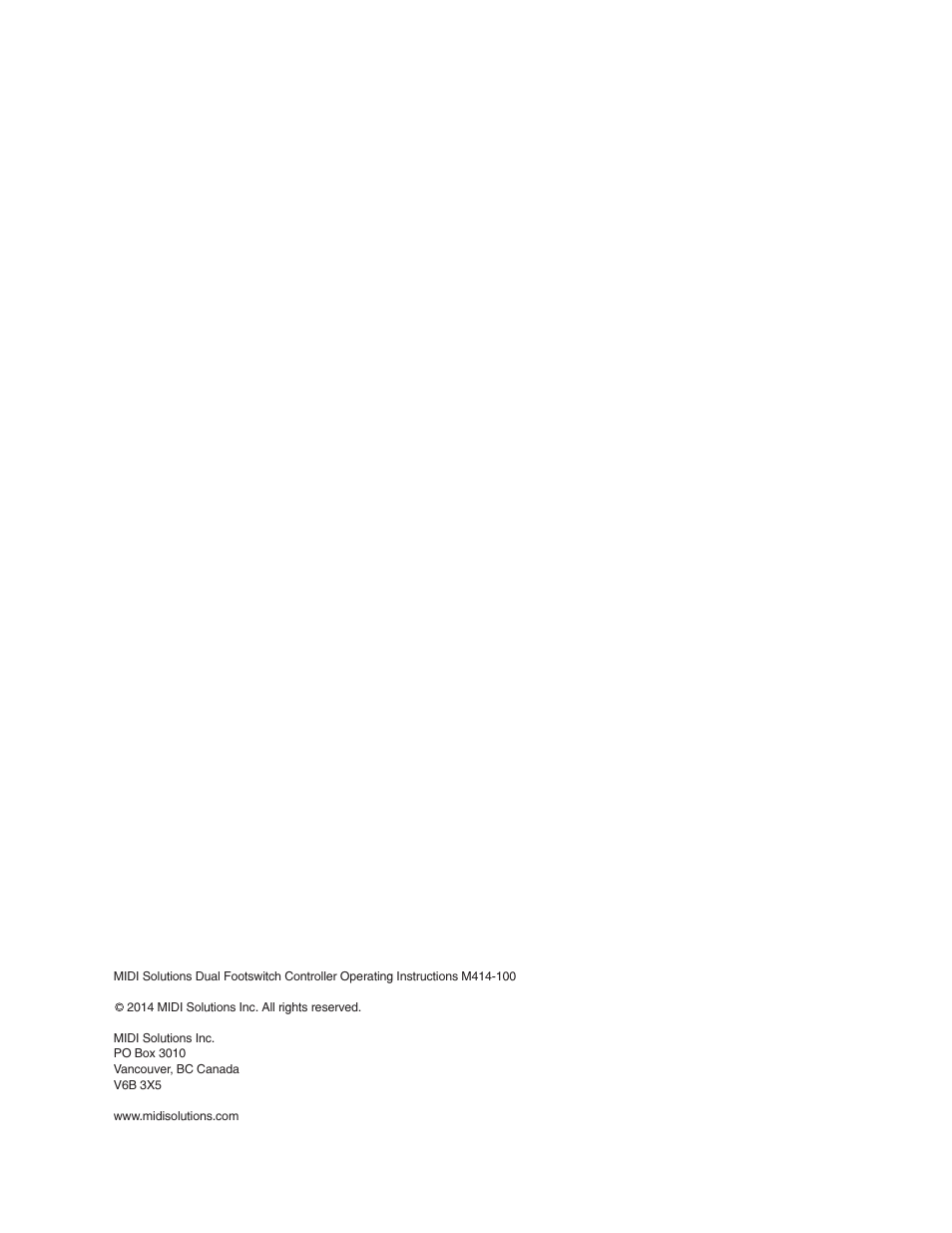 MIDI Solutions Dual Footswitch Controller User Manual | Page 2 / 15