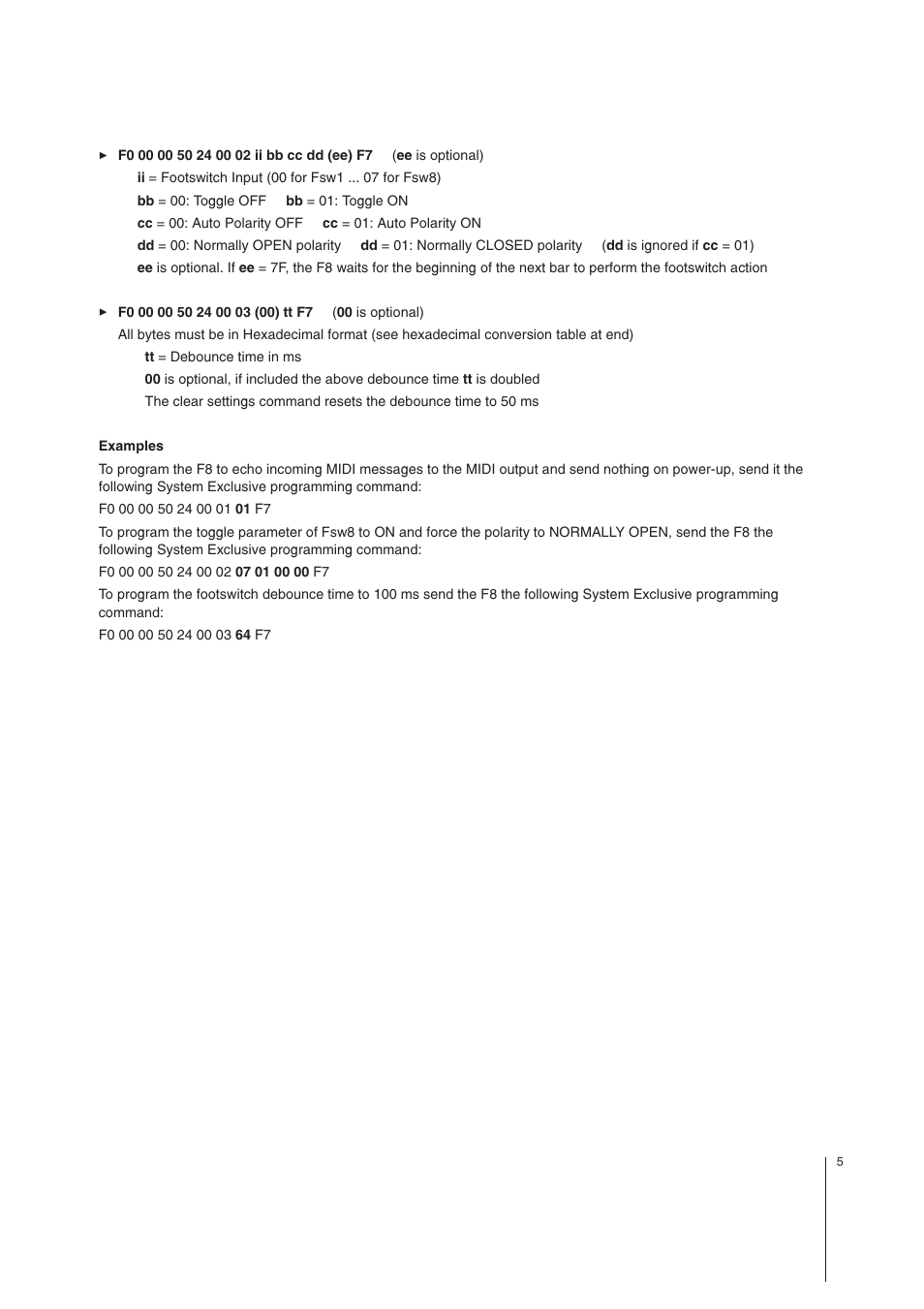 MIDI Solutions F8 8-input MIDI Footswitch Controller User Manual | Page 5 / 15