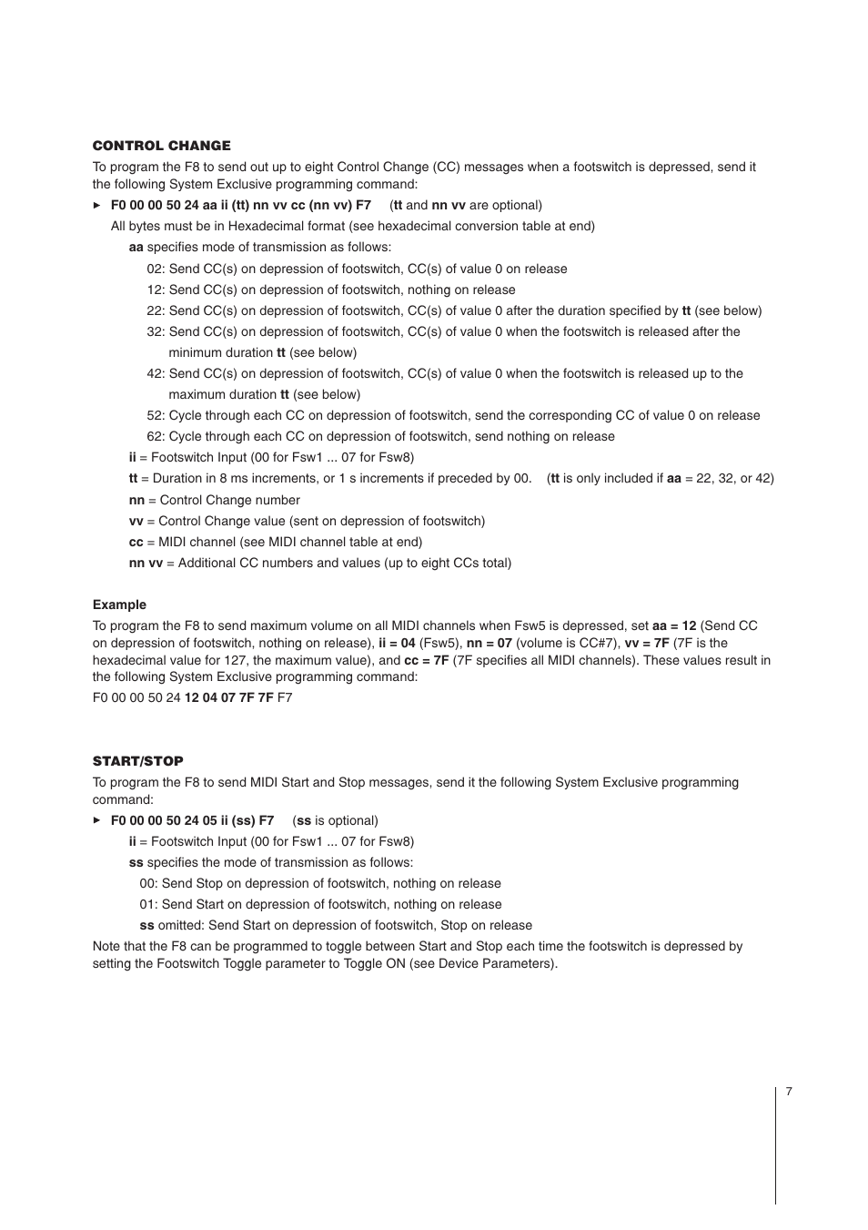 MIDI Solutions F8 8-input MIDI Footswitch Controller User Manual | Page 7 / 15