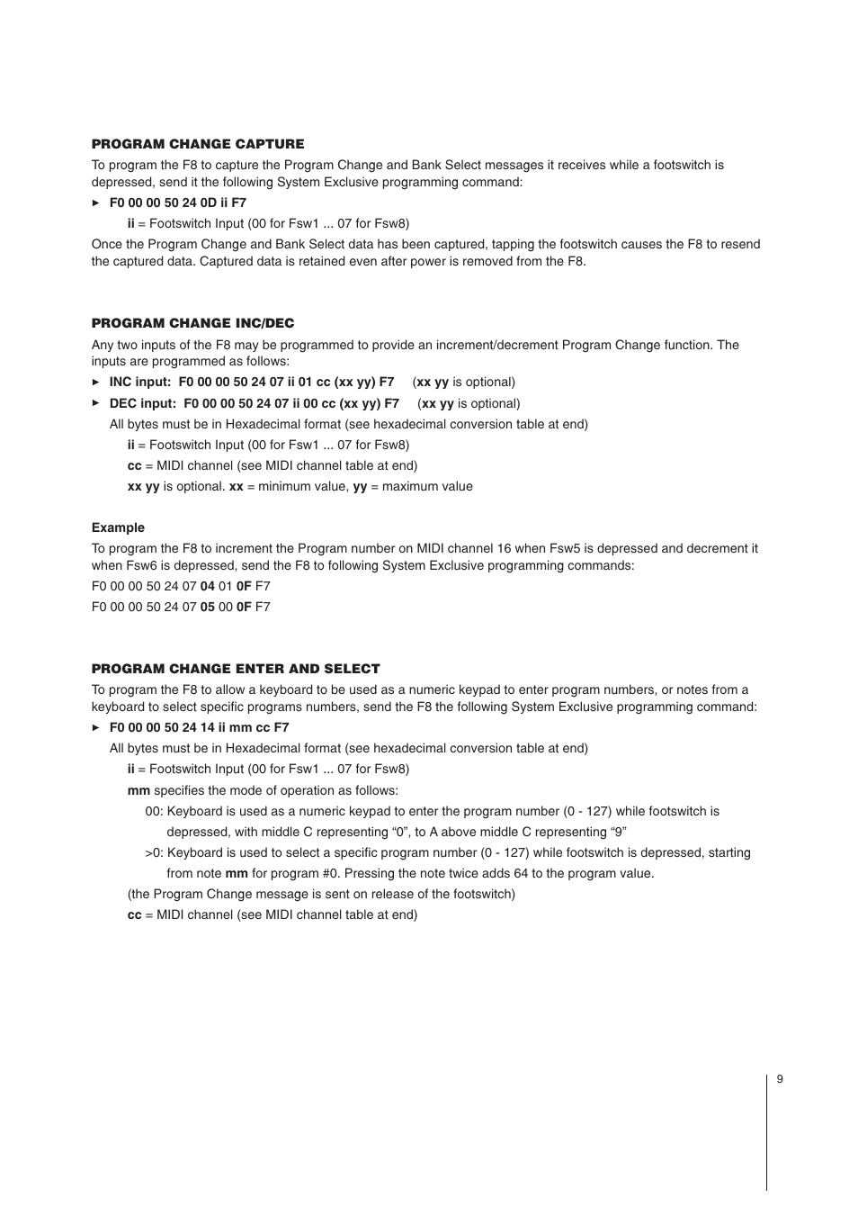 MIDI Solutions F8 8-input MIDI Footswitch Controller User Manual | Page 9 / 15
