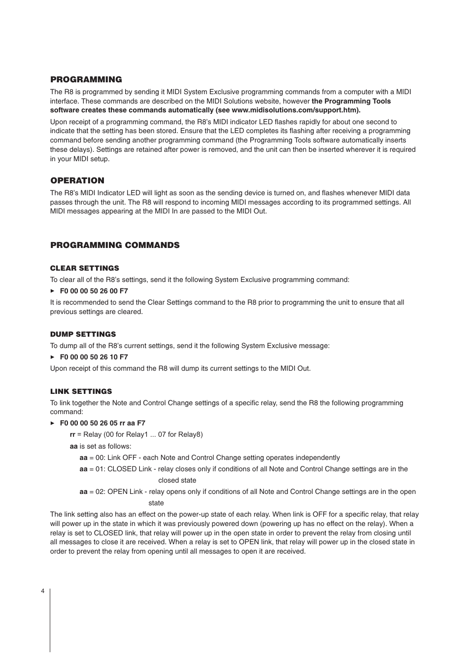 MIDI Solutions R8 8-output MIDI-controlled Relay Array User Manual | Page 4 / 10