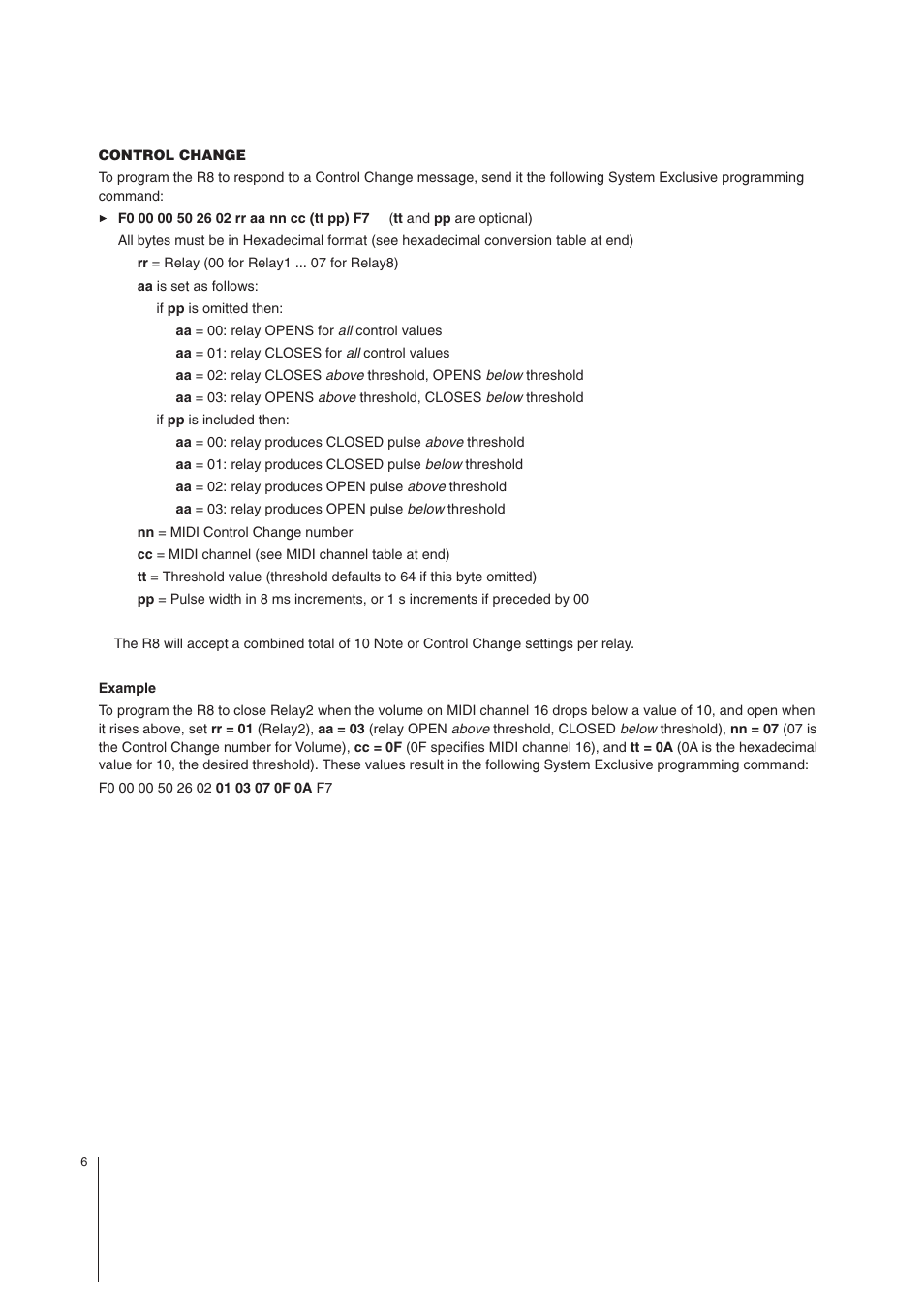MIDI Solutions R8 8-output MIDI-controlled Relay Array User Manual | Page 6 / 10