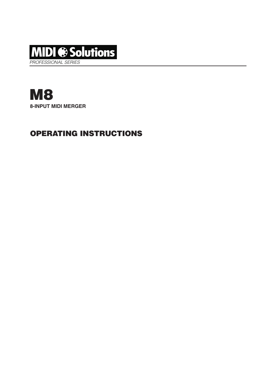 MIDI Solutions M8 8-input MIDI Merger User Manual | 4 pages