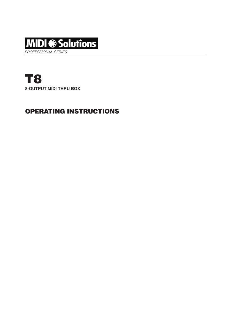 MIDI Solutions T8 8-output MIDI Thru Box User Manual | 4 pages