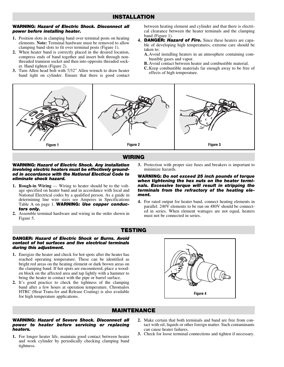 Installation, Wiring, Testing | Maintenance | Chromalox PM400-2 User Manual | Page 2 / 4