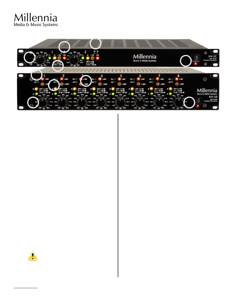 Millennia HV-3D Quick Reference Guide User Manual | 2 pages