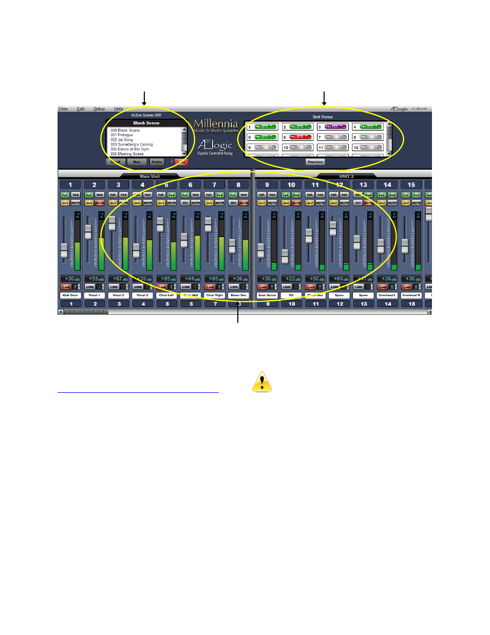 Ælogic operation, Unit status window, Red icon | Green icon, Flashing green icon, Purple icon, Gray icon, Unit status dialog | Millennia HV-3R Eight Channel Remote-Control Microphone Preamp v 1.3.1 User Manual | Page 16 / 40