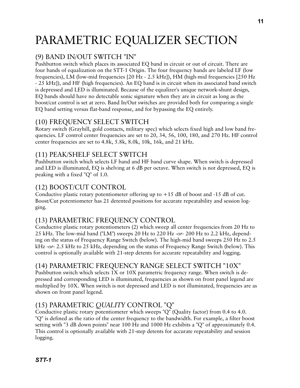 Millennia STT-1 Twin Topology Recording Channel User Manual | Page 11 / 20