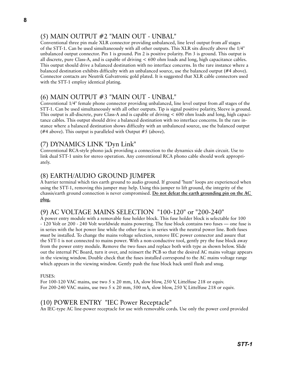 Millennia STT-1 Twin Topology Recording Channel User Manual | Page 8 / 20
