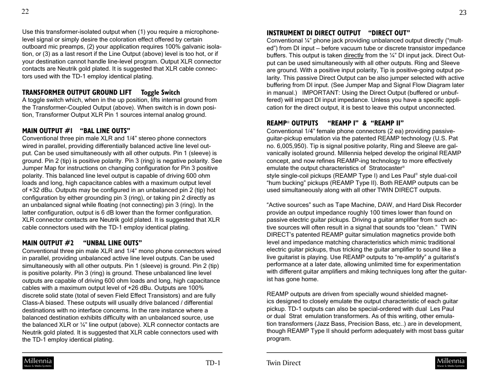 Millennia TD-1 Twin Topology Half Rack Recording Channel User Manual | Page 12 / 19