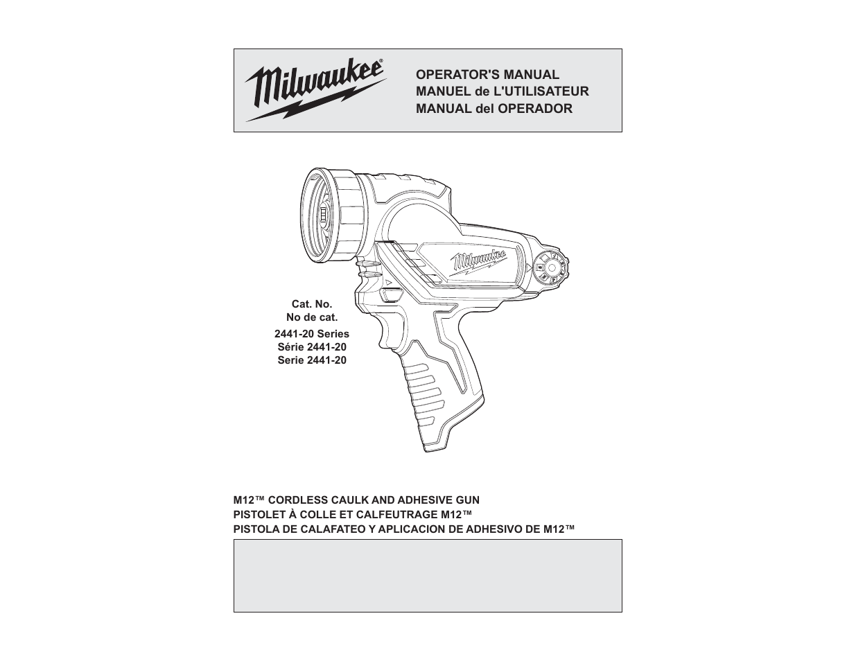 Milwaukee Tool 2441-21 User Manual | 11 pages