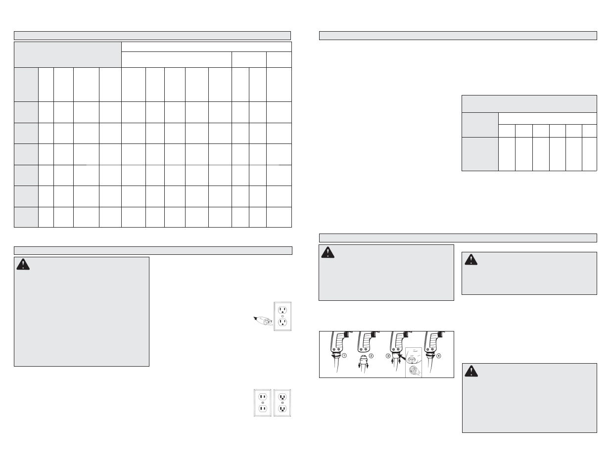 Spécifications, Mise a la terre avertissement, Montage de l’outil avertissement | Cordons de rallonge, Avertissement | Milwaukee Tool 1001-1 V.2 User Manual | Page 7 / 15