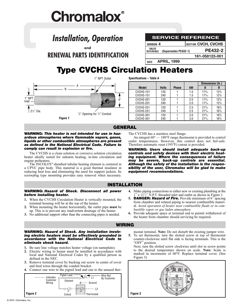Chromalox PE432-2 User Manual | 2 pages