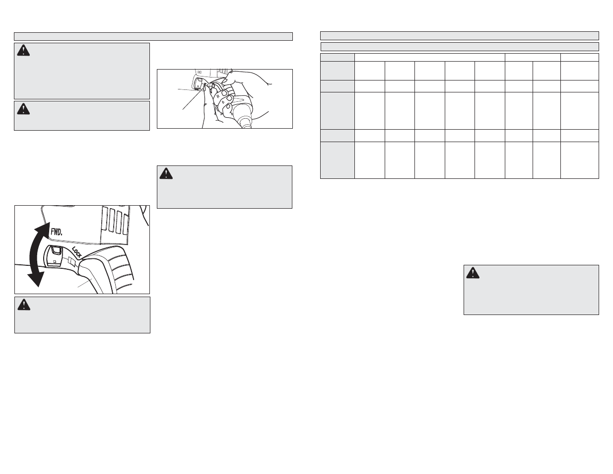 Lock, Maniement avertissement, Avertissement | Applications, Capacities | Milwaukee Tool 0302-20 V.2 User Manual | Page 9 / 17