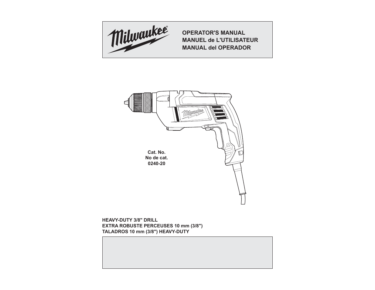 Milwaukee Tool 0240-20 User Manual | 13 pages