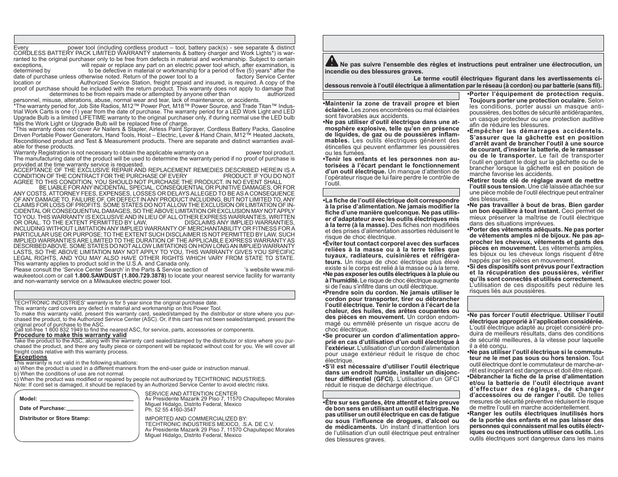 Milwaukee Tool 0240-20 User Manual | Page 5 / 13