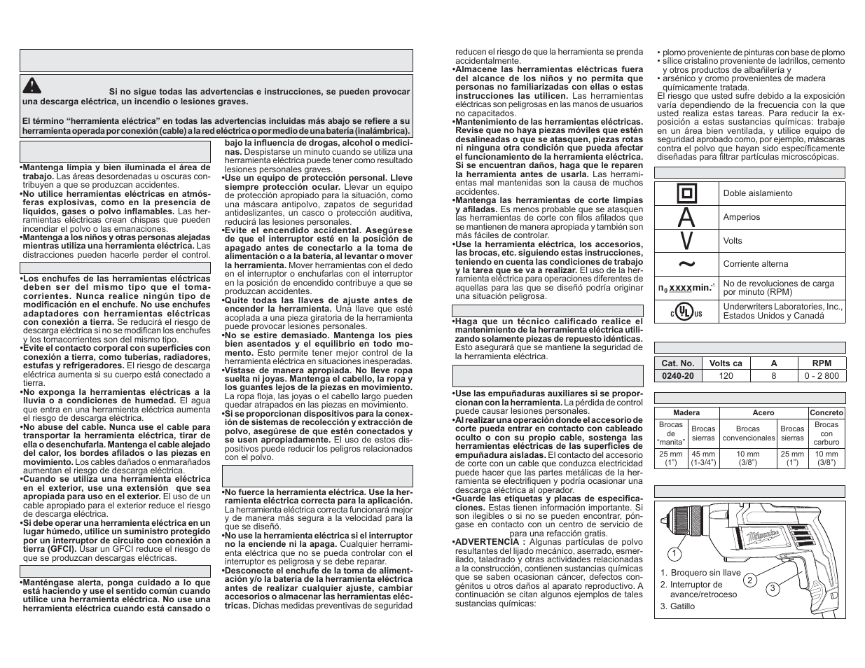 Milwaukee Tool 0240-20 User Manual | Page 9 / 13