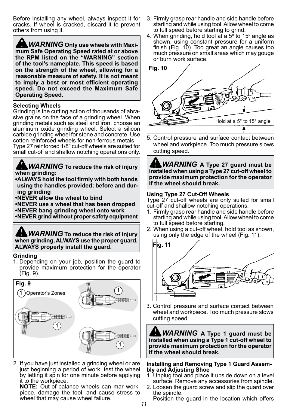 Warning | Milwaukee Tool 6088-30 User Manual | Page 11 / 44