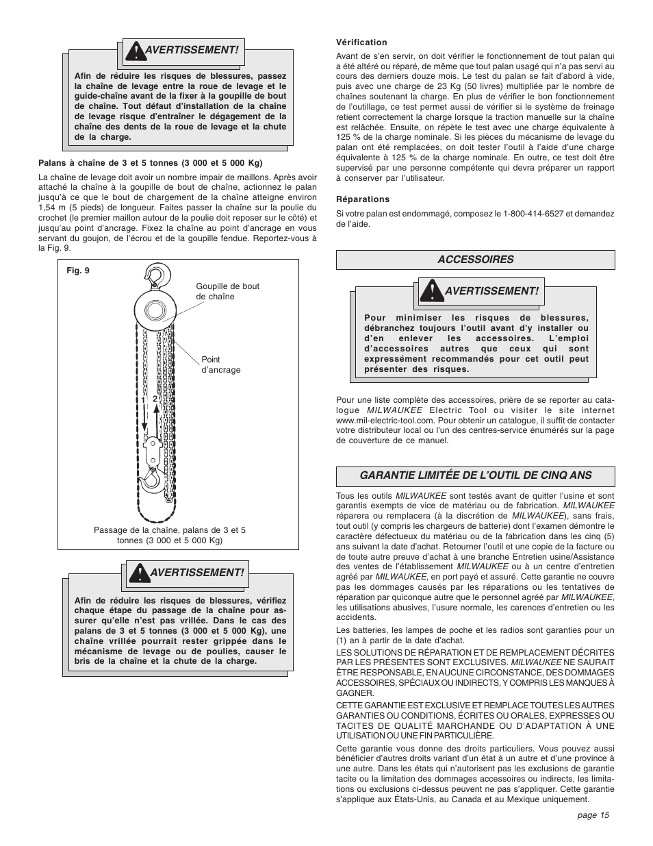 Milwaukee Tool 9672-20 User Manual | Page 15 / 24