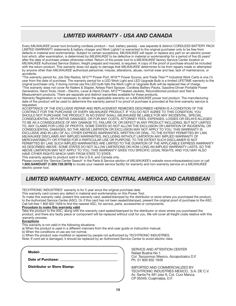 Milwaukee Tool 9687-20 User Manual | Page 10 / 31