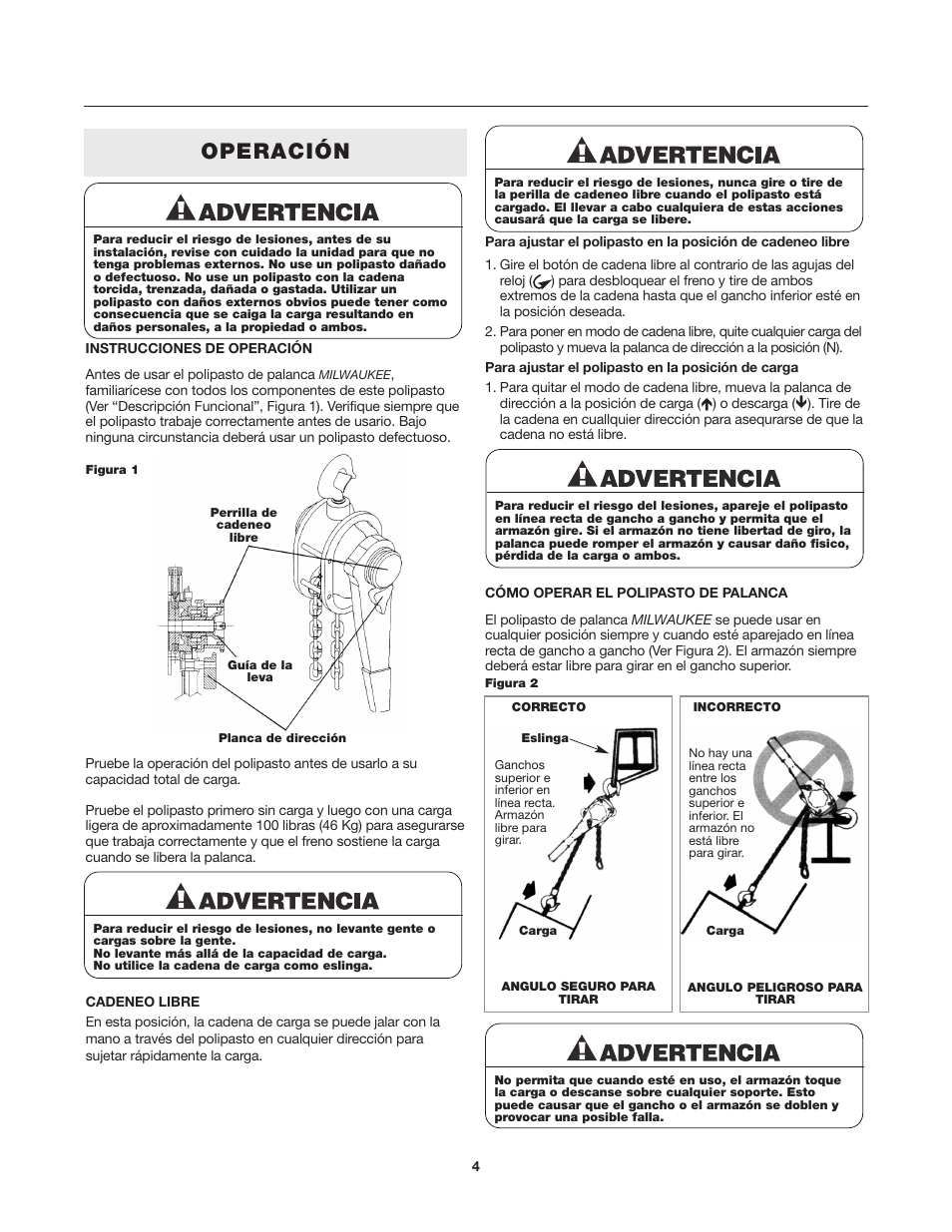 Operación | Milwaukee Tool 9687-20 User Manual | Page 14 / 31